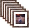 8x8 Picture Frame Rustic Brown Wood Set of 6,Display Pictures 5x5 with Mat or 8x8 Without Mat,Multi Photo Frames Collage for Wall